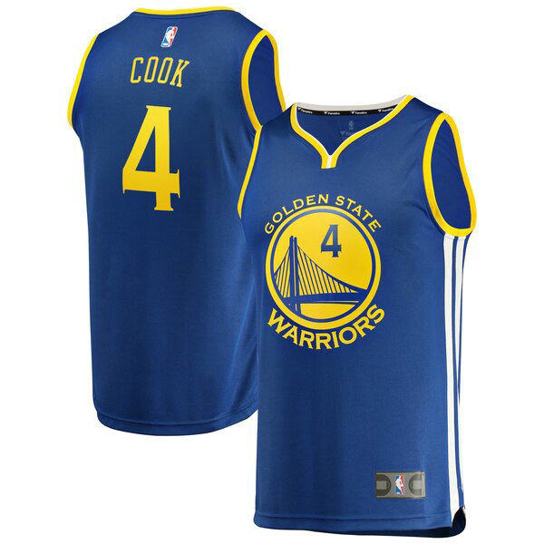Camiseta Quinn Cook 4 Golden State Warriors Icon Edition Azul Hombre